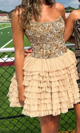 Sparkly Strapless Short Prom Dresses Sweet 16th Birthday Ball Gowns Homecoming Dresses HZ1024