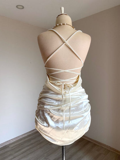 Strap Bodyocn Satin Short Party Outfit Fashion Birthday Dress Sexy Homecoming Dress HZ1024