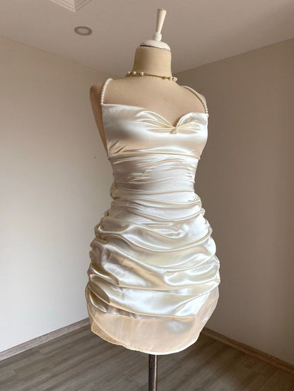 Strap Bodyocn Satin Short Party Outfit Fashion Birthday Dress Sexy Homecoming Dress HZ1024