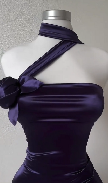 Sexy Navy Strapless Formal Dress Bodycon Short Satin Hoco Dresses Chic Birthday Party Dress ED03598