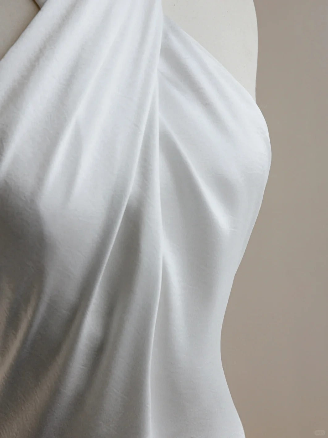 White Halter Neck Wedding Dress Long Mermaid Evening Gown Satin Simple 22nd Birthday Outfit HZ1024