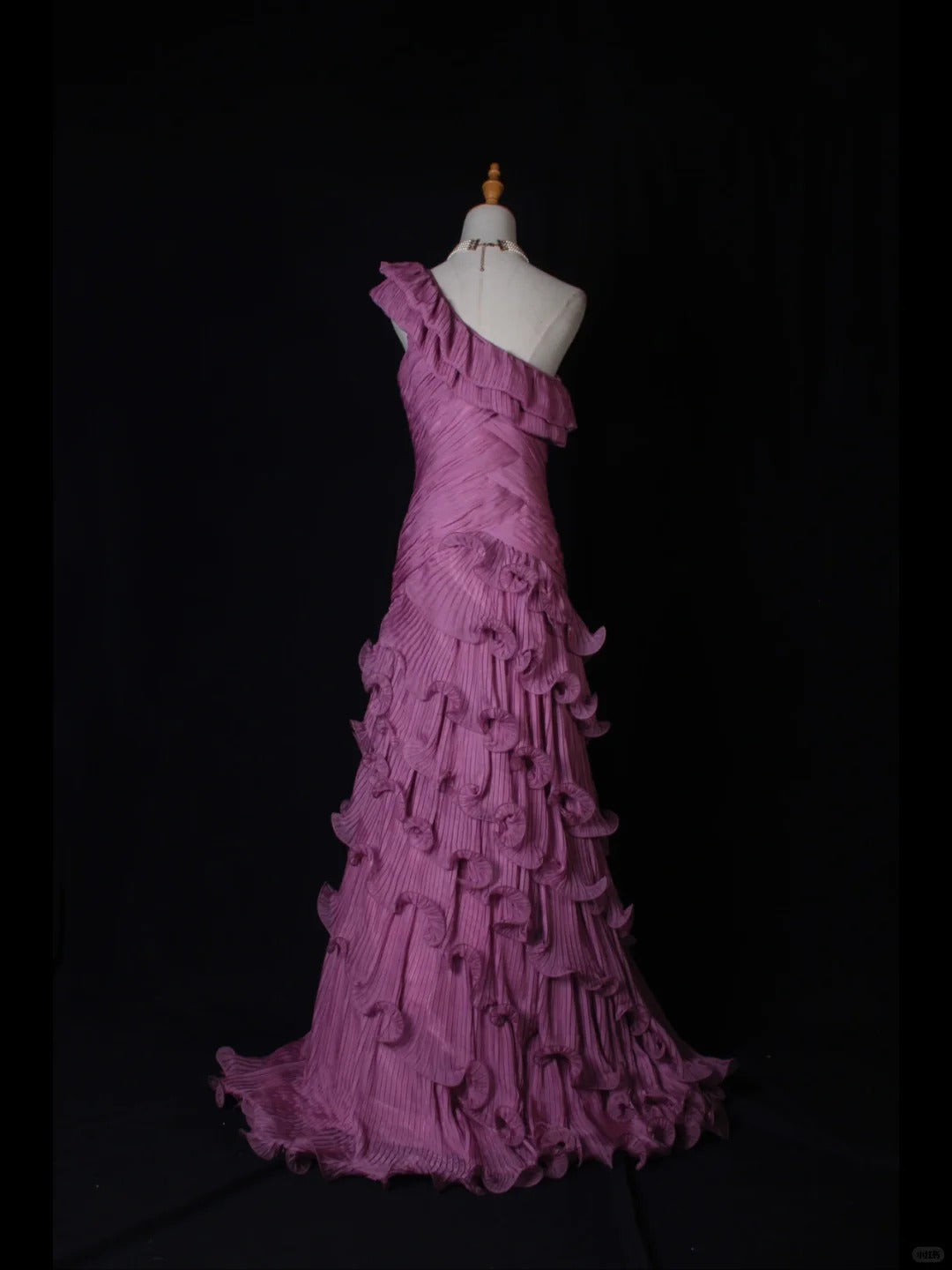 Elegant Purple One Shoulder Formal Dress Mermaid Chiffon Evening Gowns Stunning Prom Dresses ED03673