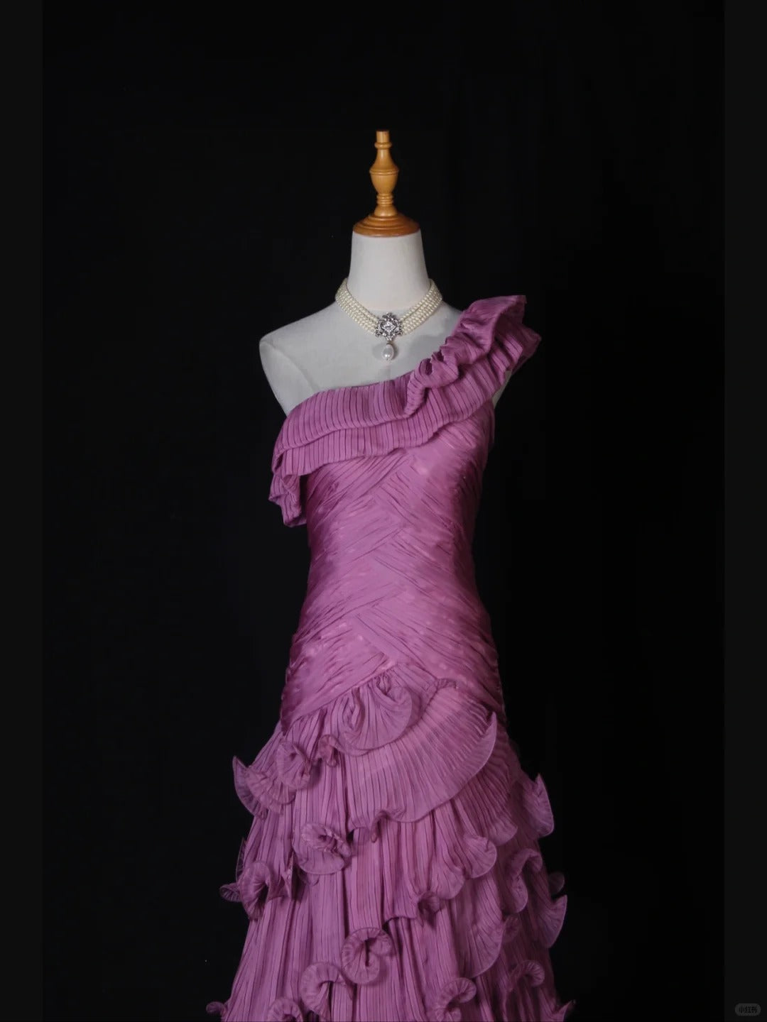 Elegant Purple One Shoulder Formal Dress Mermaid Chiffon Evening Gowns Stunning Prom Dresses ED03673