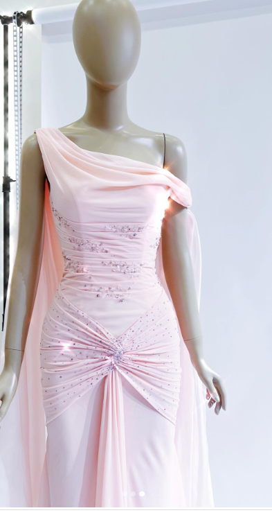 Pink Formal Dress Boat Neck Sheath Evening Gowns Stunning Chiffon Beaded 18th Birthday Dress HZ1024