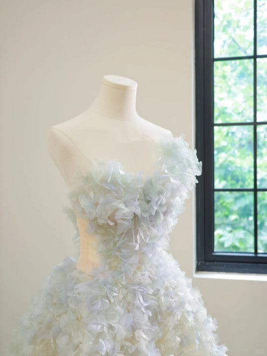 Sweetheart Ball Gown Wedding Dress Sweet Tulle Long Evening Applique Bridal Dress HZ1024