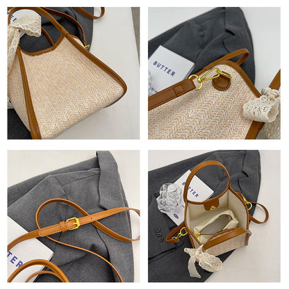 Casual all-match hand-woven commuter shoulder bag crossbody tote bag ED0376