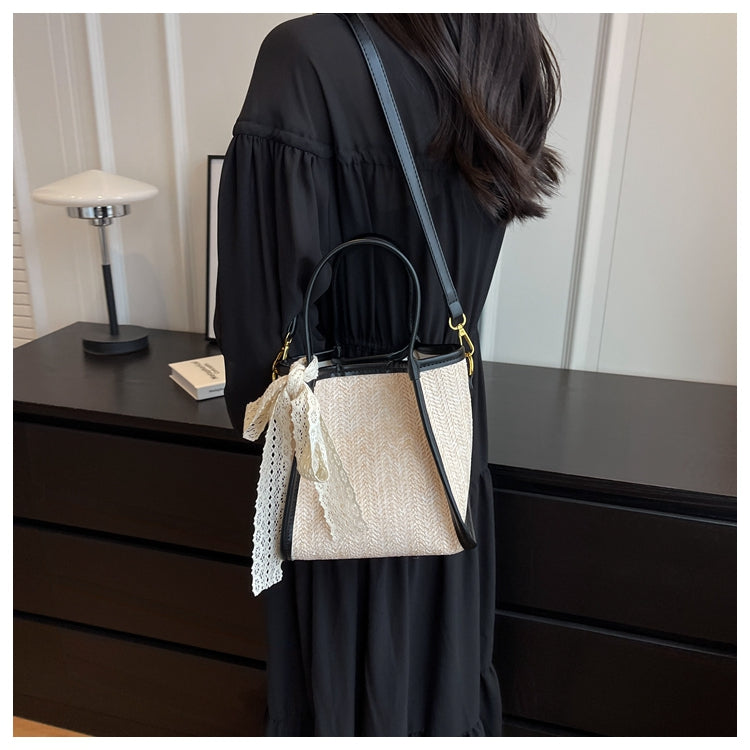Casual all-match hand-woven commuter shoulder bag crossbody tote bag ED0376