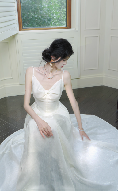 Elegant A-Line Evening Dress Spaghetti Strap Formal Dress Modest Chiffon Prom Dress ED03807