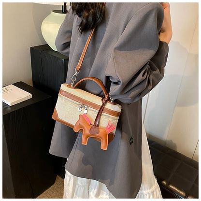 Casual versatile canvas messenger bag square bucket bag ED0380
