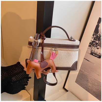 Casual versatile canvas messenger bag square bucket bag ED0380