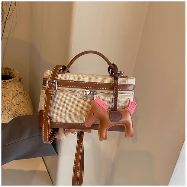 Casual versatile canvas messenger bag square bucket bag ED0380