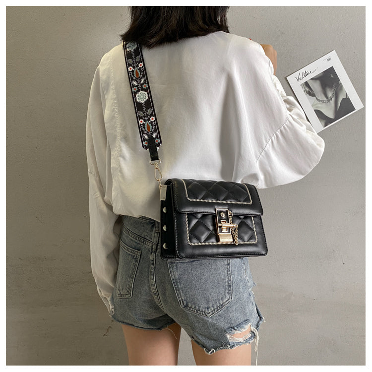 diamond chain bag wide shoulder strap shoulder crossbody bag HZ1024