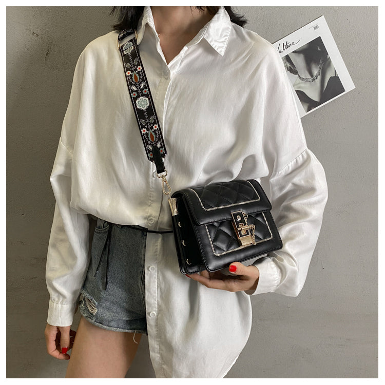 diamond chain bag wide shoulder strap shoulder crossbody bag HZ1024