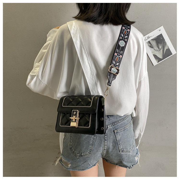 diamond chain bag wide shoulder strap shoulder crossbody bag HZ1024