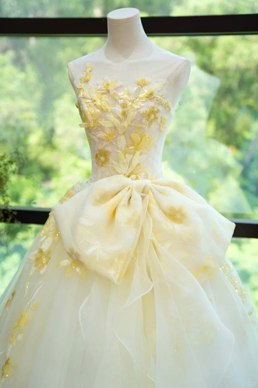Fairytale White Strapless Ball Gown Glamour Tulle Sequin Appliqué Long Evening Gown Quinceanera Dress ED03867