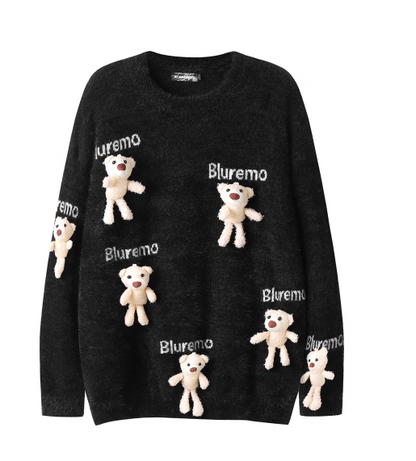 doll 3D bear pendant imitation mink sweater HZ1024