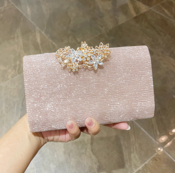 Pink Wedding Bag Sparkly Diamond Banquet Party Handbag HZ1024