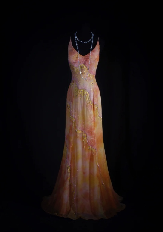 Vintage V neck Sheath Chiffon Beaded Long Prom Dress, Backless Formal Evening Dresses ED04017