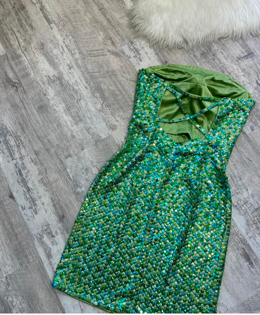 Sheath Formal Dress Strapless Short Prom Dress Turquoise Homecoming Dress HZ1024