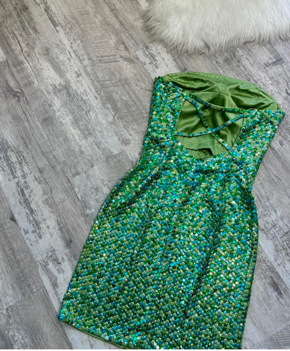 Sheath Formal Dress Strapless Short Prom Dress Turquoise Homecoming Dress HZ1024