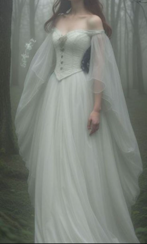 Fairy Off-the-Shoulder Tulle Long Prom Dress, White Formal Evening DressED04120