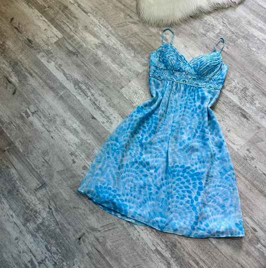 Vintage A-Line  Spaghetti Strap Chiffon Short Prom Dresses Blue Birthday Dresses Homecoming Dress ED04170