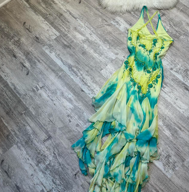 Vintage Halter Sheath Beaded Chiffon Prom Dresses, Yellow Homecoming Dresses  ED04234