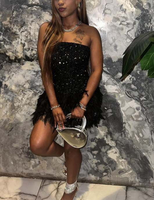 Strapless Bodycon Short Prom Dresses, Black Homecoming Dresses, Sequined Birthday Dresses HZ1024
