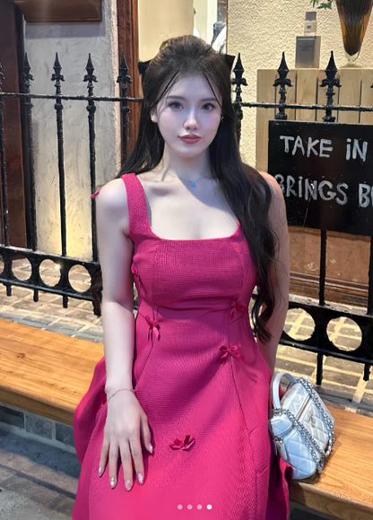 Square Neck A-Line Satin Short Prom Dresses, Fuchsia Homecoming Dresses, Sweet Birthday Dresses HZ1024