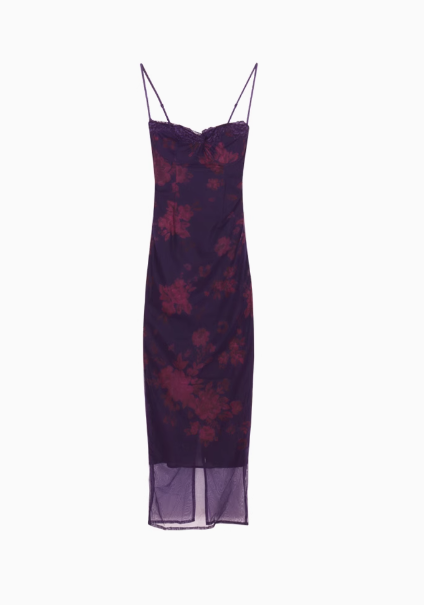 backless printed lace suspender hip skirt HZ1024