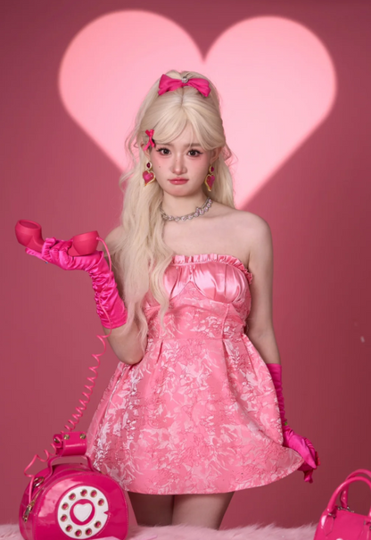 Strapless Sheath Short Prom Dresses Pink Homecoming Dresses Birthday Dresses HZ1024