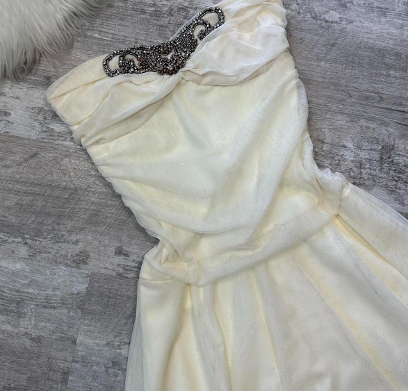 Vintage A-line Chiffon Short Prom Dresses, White Homecoming Dresses, Strapless Birthday Dresses  ED04304