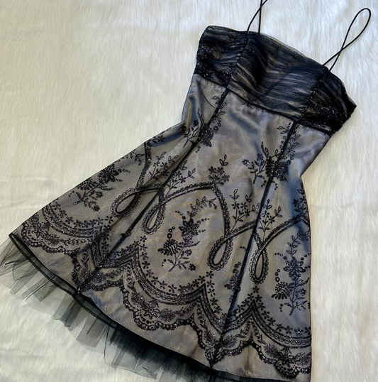A-line Tulle Short Prom Dresses, Grey Homecoming Dresses, Spaghetti Strap Birthday Dresses HZ1024