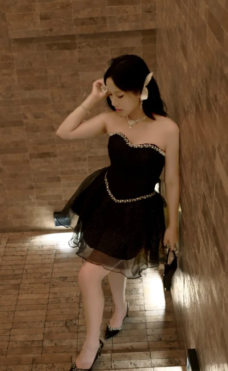 Strapless A-Line Birthday Dresses, Black Homecoming Dresses HZ1024
