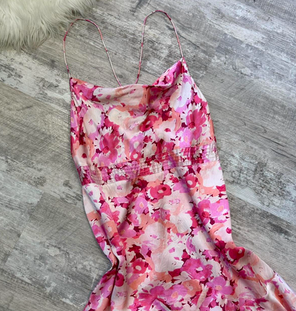 Spaghetti Straps Sheath Short Prom Dresses, Floral Homecoming Dresses HZ1024
