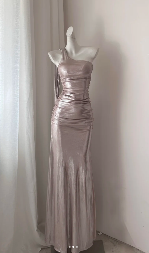 One-Shoulder Sheath Long Prom Dresses£¬Pink Evening Dresses HZ1024