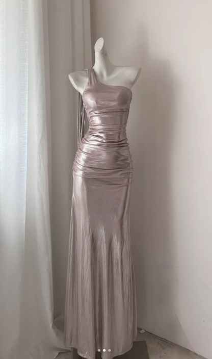 Sexy One-Shoulder Sheath Long Prom Dressesï¼_ink Evening Dresses ED04381