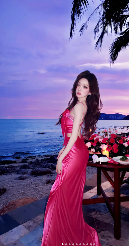 Hot Pink Long Formal Dresses, Spaghetti Strap Mermaid Prom Dresses, Open Back Evening Dresses HZ1024