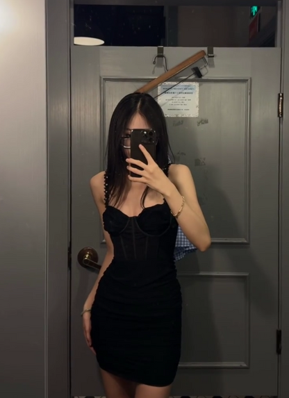Tight Hoco Dresses Black Short Prom Dresses Spaghetti Straps Birthday Dresses HZ1024