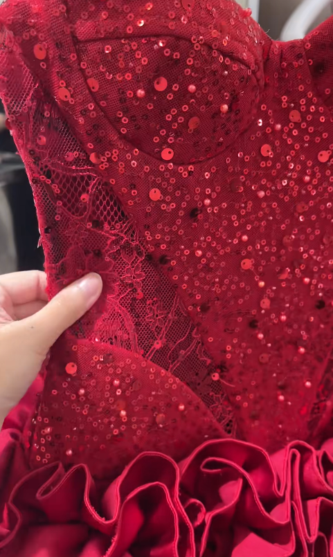 Burgundy Tight Hoco Dresses Lace Sequin Birthday Dresses Spaghetti Strap Short Prom Dresses HZ1024