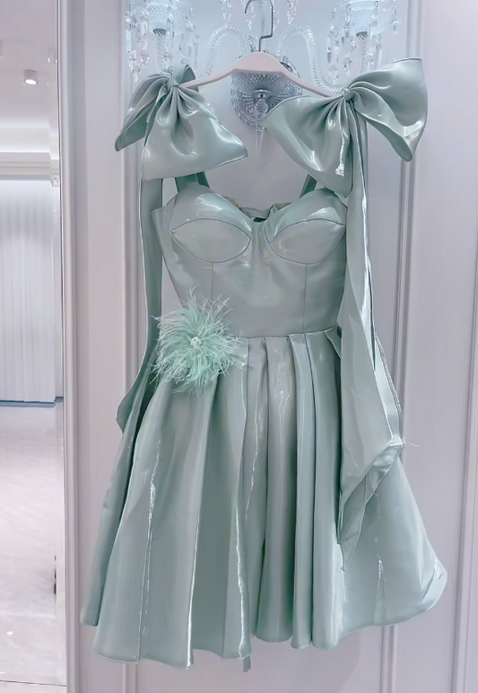 Short A-Line Prom Dresses, Green Homecoming Dresses, Cute Birthday Dresses HZ1024