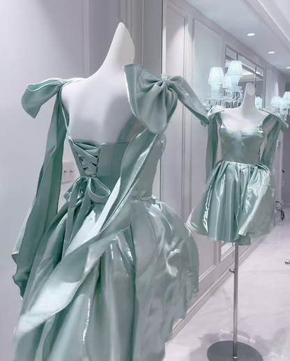 Short A-Line Prom Dresses, Green Homecoming Dresses, Cute Birthday Dresses HZ1024