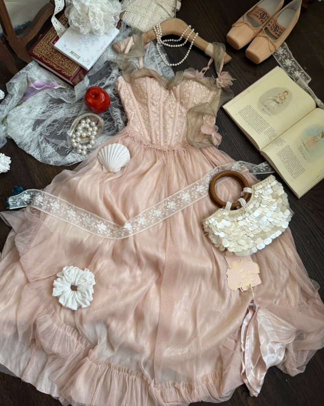 Cute Spaghetti Strap A-Line Long Prom Dresses Pink Birthday Dresses Pink Formal Dresses ED04493