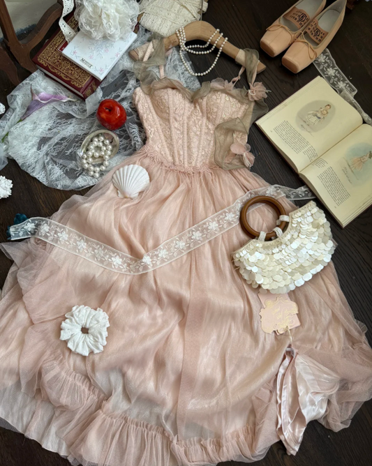 Cute Spaghetti Strap A-Line Long Prom Dresses Pink Birthday Dresses Pink Formal Dresses ED04493