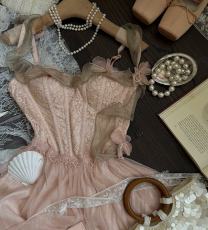 Cute Spaghetti Strap A-Line Long Prom Dresses Pink Birthday Dresses Pink Formal Dresses ED04493