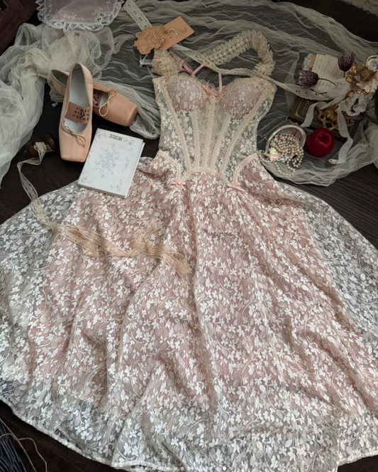 Lace Strap A-Line Birthday Dresses Pink Formal Dresses HZ1024