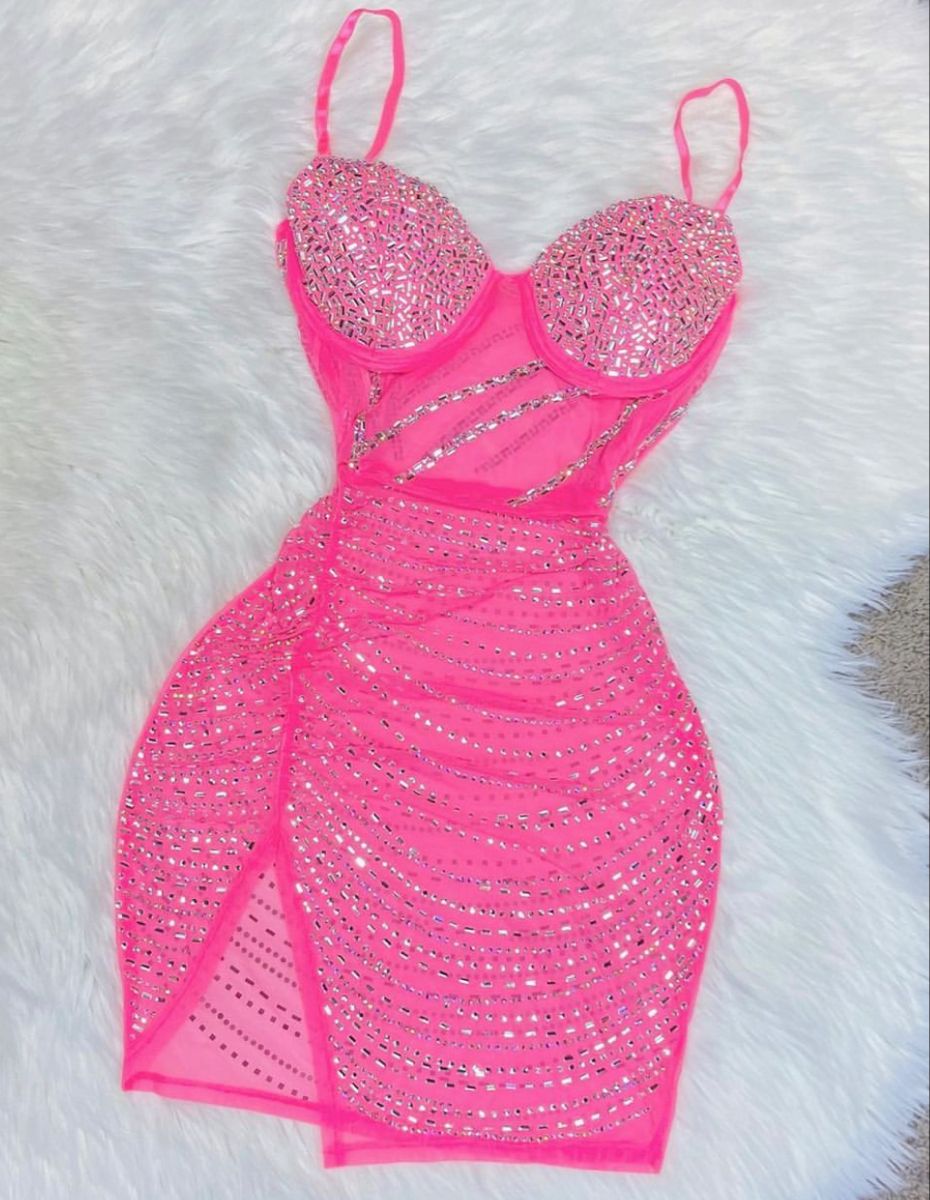 Spaghetti Straps Tight Short Prom Dresses Chiffon Pink Homecoming Dresses HZ1024