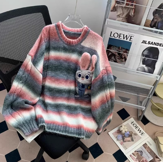 Cute Bunny Loose Long sleeve Sweater  ED0456