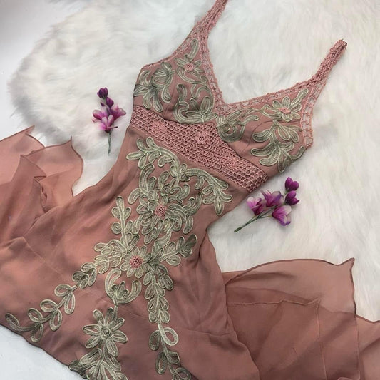 Spaghetti Strap Sheath Short Prom Dresses Chiffon Applique Homecoming Dresses Dusty Pink Formal Dresses HZ1024