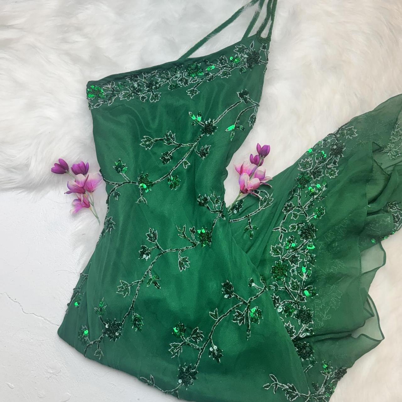 One Shoulder Sheath Formal Dresses Chiffon Beaded Green Prom Dresses Elegant Evening Gowns HZ1024